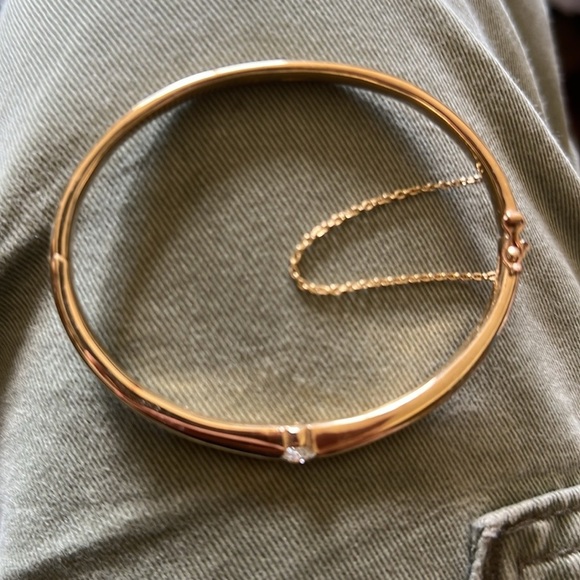 Women’s 14k Yellow Gold Diamond Bracelet Bangle by Sabrina - Picture 6 of 15